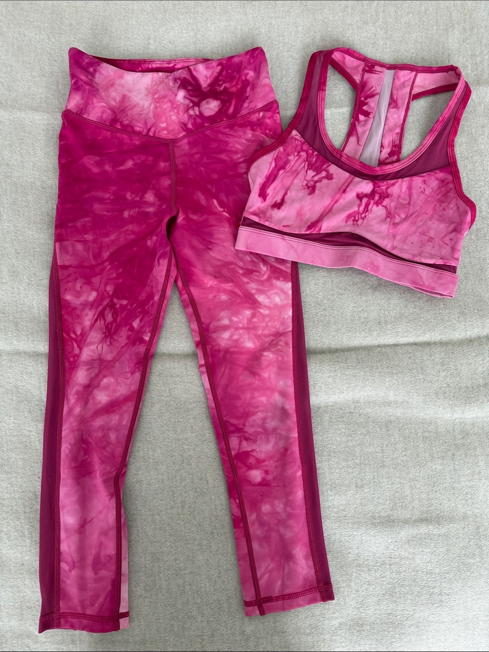 ZYIA Pink Tie-Dye Leggings & Sports Bra Set